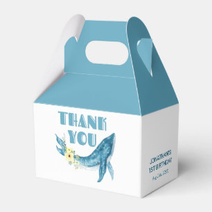 Ballotins Cute Blue Whale Jaune Floral Merci d'anniversaire