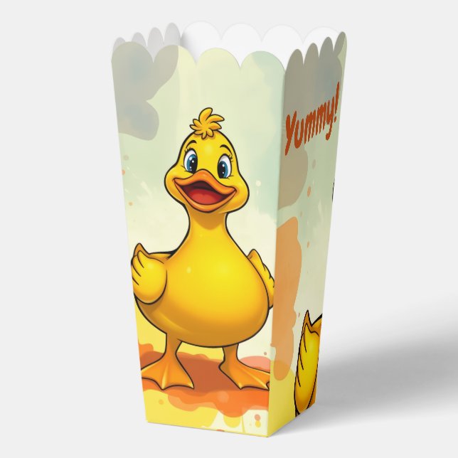Ballotins Cute Canard Jaune Anniversaire Popcorn Box (Verso)