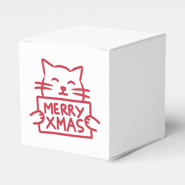 Ballotins Cute Cat Merry Xmas Favor Box (Verso)