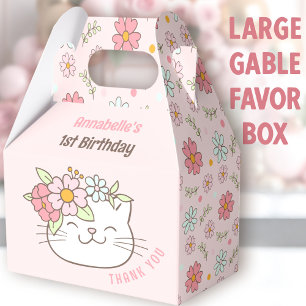 Ballotins Cute Chat Floral Rose fille 1er anniversaire grand