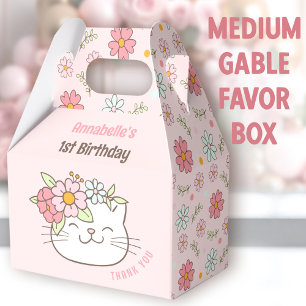 Ballotins Cute Chat Floral Rose Girl 1er Anniversaire Moyen