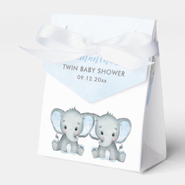 Ballotins Cute Elephant Twin Boys Balloon Baby shower (Verso)