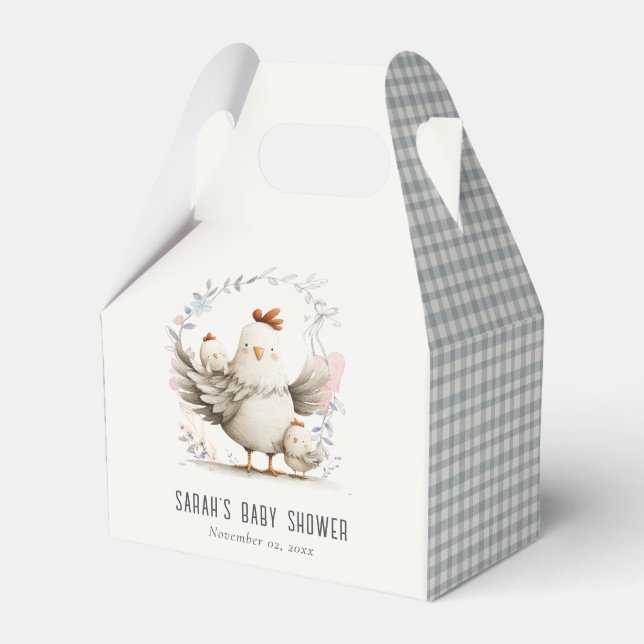 Ballotins Cute Farm Mum and Baby Chick Floral Baby Shower (Verso)