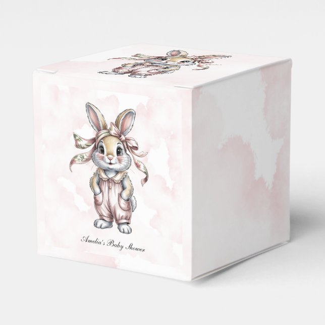 Ballotins Cute Floral Bunny Girl Baby Shower (Verso)