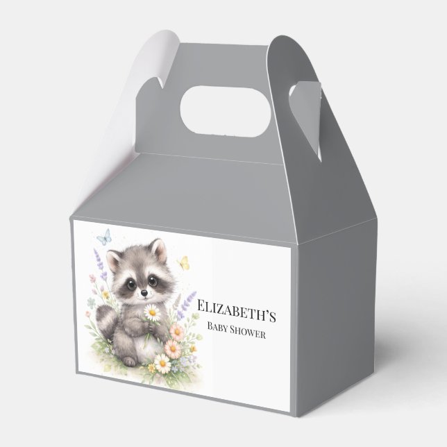 Ballotins Cute Forest Baby Raccoon Baby Shower Favor (Verso)