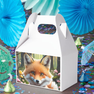 Ballotins Cute Fox avec arc vert et rose