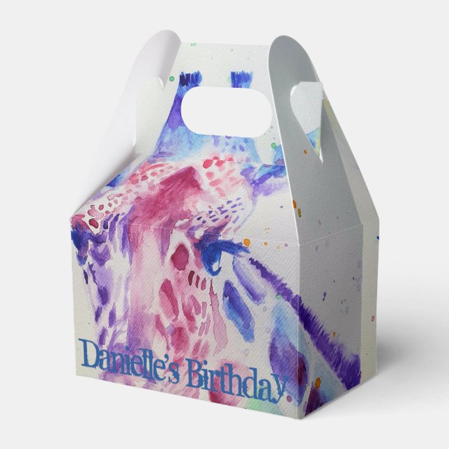 Ballotins Cute Giraffe Zoo Animal Anniversaire Ballotin de g (Verso)