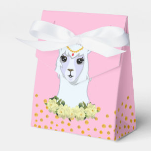 Ballotins Cute Llama, Peonias & Gold Confetti Merci