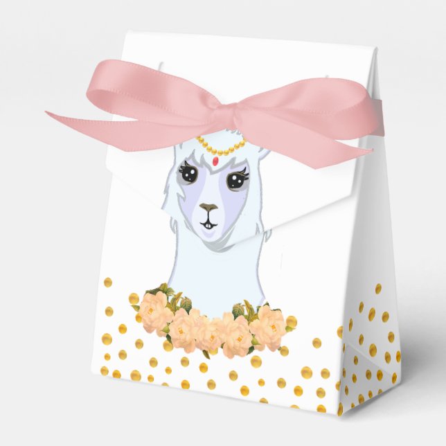 Ballotins Cute Llama, Peonias & Gold Confetti Merci (Verso)