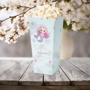 Ballotins Cute Mermaid Girl Anniversaire de fête Popcorn Box