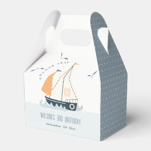 Ballotins Cute Nautical Blue Sailboat Pastel Anniversaire de