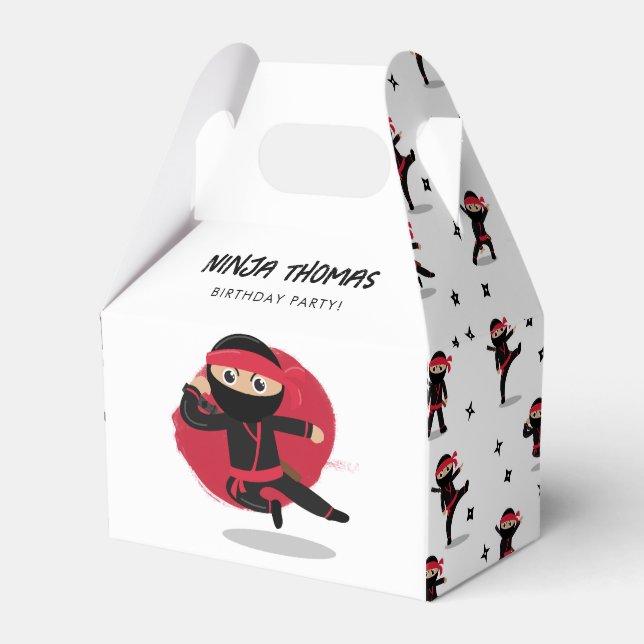 Ballotins Cute Ninja Warrior Black & Red Anniversaire de enf (Verso)