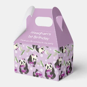 Ballotins Cute Panda Girl Douce violet Motif 1er anniversair
