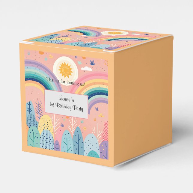 Ballotins Cute Pastel Boho Rainbow & Sun Above Forest (Verso)