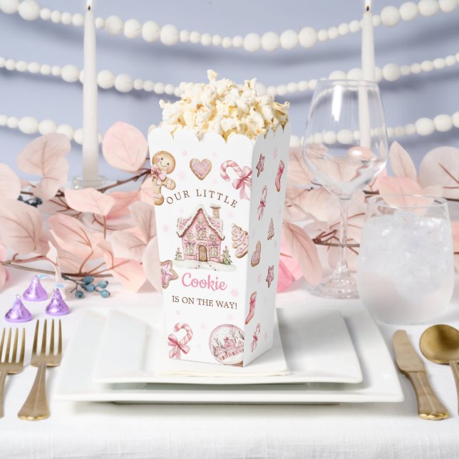 Ballotins Cute Pink Christmas Cookie Baby Shower Popcorn (Mariage)
