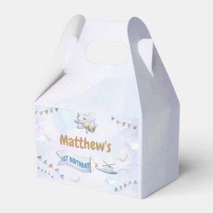 Ballotins Cute Retro Blue Avion 1er anniversaire