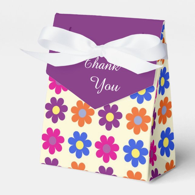 Ballotins Cute Retro Penny Flower Pattern Thank You (Verso)