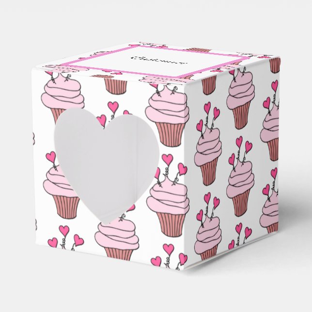 Ballotins Cute Rose & Blanc Cupcakes Coeur 2 (Verso)