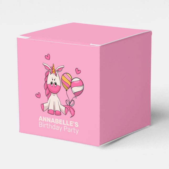 Ballotins Cute Rose Unicorn Fille Anniversaire (Verso)