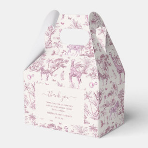 Ballotins Cute Safari Toile de Jouy Baby shower rose préfé