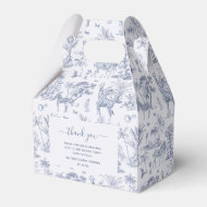 Ballotins Cute Safari Toile de Jouy Blue Baby shower Favou
