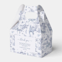 Cute Safari Toile de Jouy | Blue Baby shower Favou
