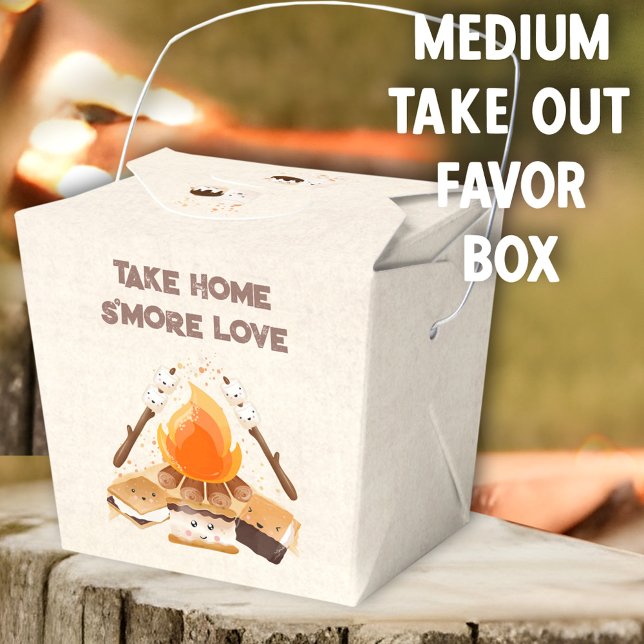 Ballotins Cute S'more Camping Moyen À Emporter (S'more Medium Take Out Favor Boxes - You can choose from 3 sizes by clicking on the STYLE dropbox.)