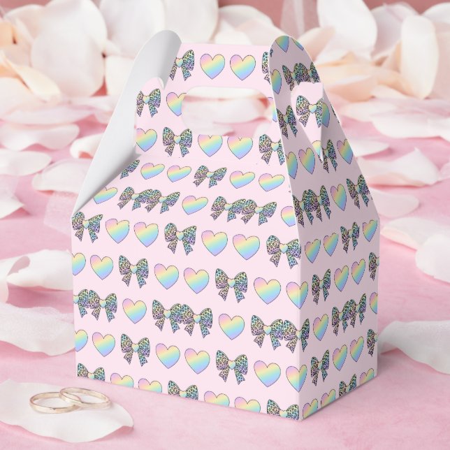 Ballotins  cute sweet rainbow hearts pastel gradient pattern (Mariage)