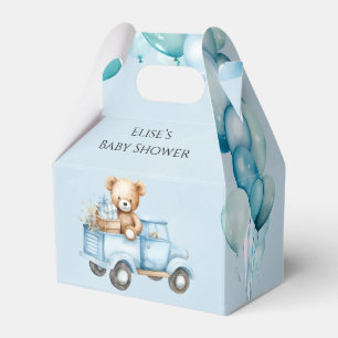 Ballotins Cute Teddy Bear Blue Vintage Baby shower de camion