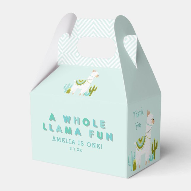 Ballotins Cute Tout Llama Amusants Aqua 1er Anniversaire (Verso)