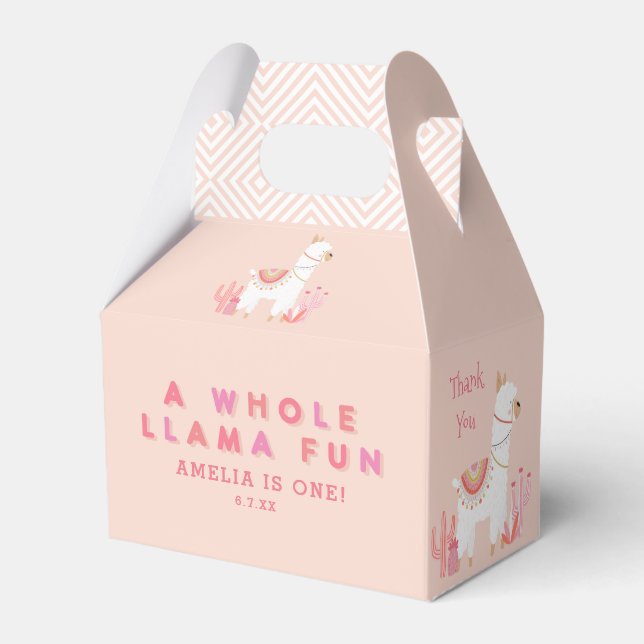 Ballotins Cute Tout Llama Fun Rose 1er Anniversaire (Verso)