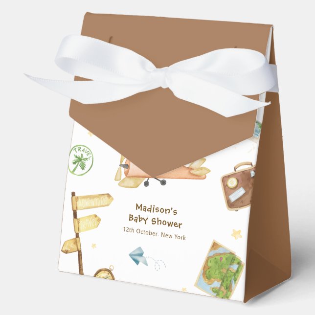 Ballotins Cute Travel Around The World Airplane Baby Shower  (Recto)