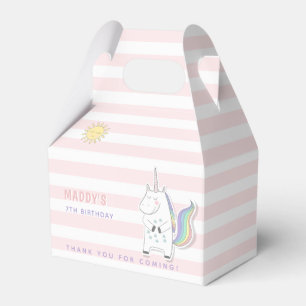 Ballotins Cute Unicorn - Anniversaire de enfant rayé rose pâ