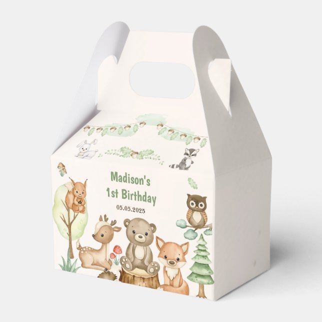 Ballotins Cute Woodland Animaux 1er Anniversaire Fête Favori (Verso)