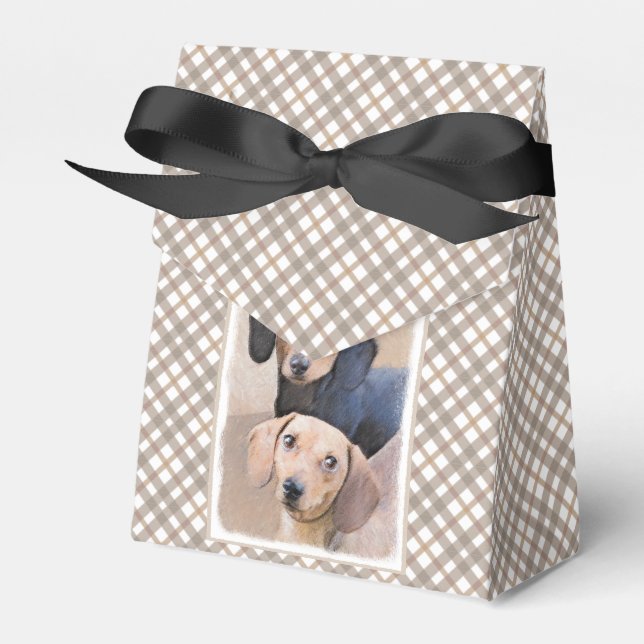 Ballotins Dachshund (Smooth) Peinture - Art Chien original (Verso)