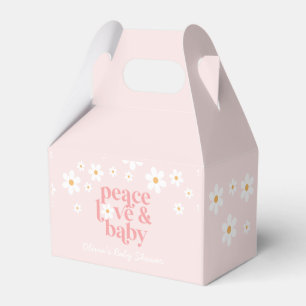 Ballotins Daisy Peace Love Baby Baby shower rétro