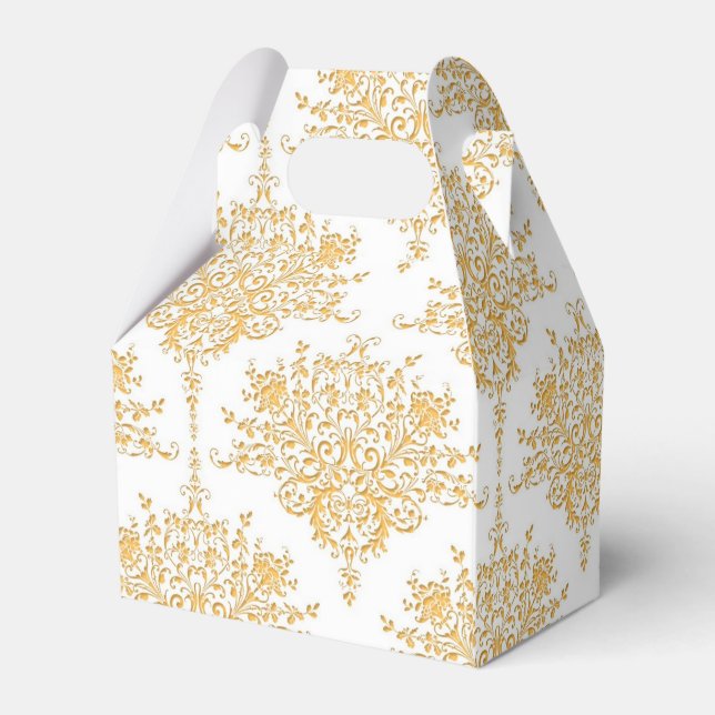 Ballotins Damas Floral jaune or et blanc (Arrière)