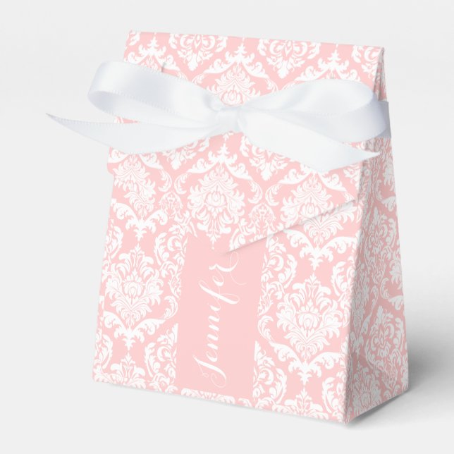 Ballotins Damas Florales Roses Et Blanches Monogrammes (Verso)