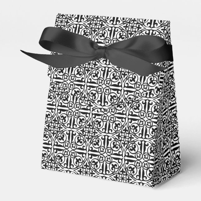 Ballotins Damas médiéval Fleur de lis, noir et blanc (Verso)