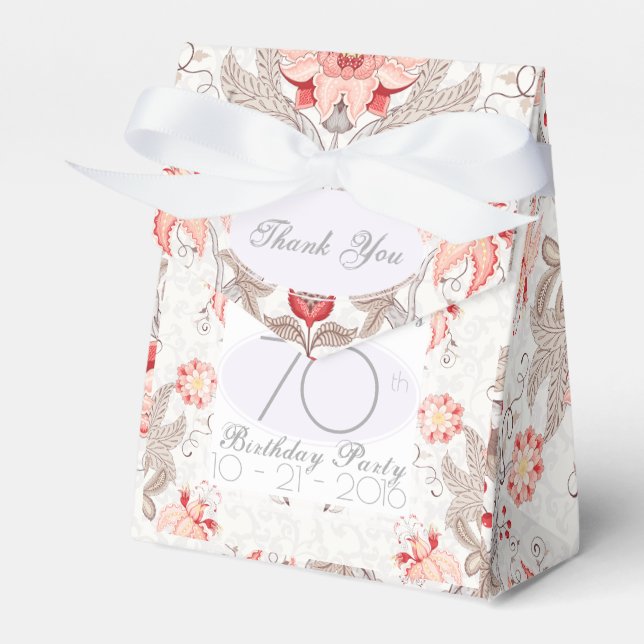 Ballotins Damask Floral 70e anniversaire Merci Ballotin (Verso)