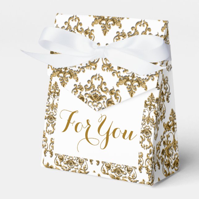 Ballotins Damask Gold mariage d'entreprise (Verso)