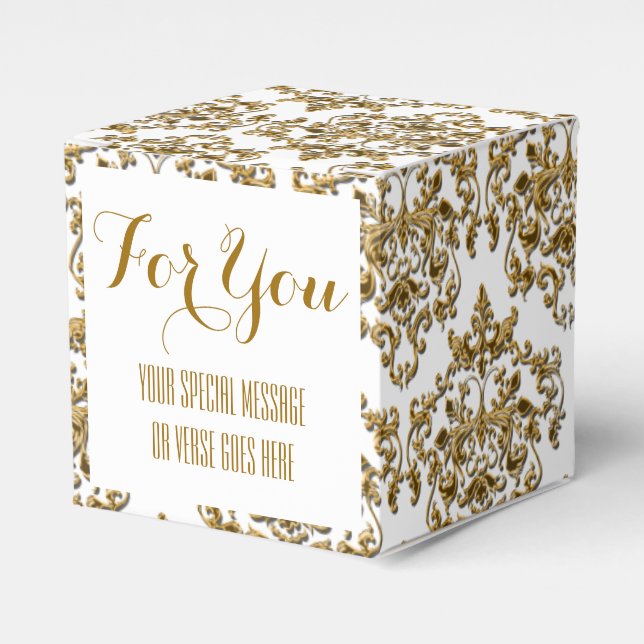 Ballotins Damask Gold mariage d'entreprise (Verso)