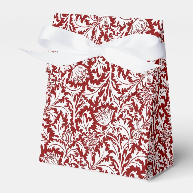 Ballotins Damassé de chardon William Morris, rouge foncé et  (Verso)