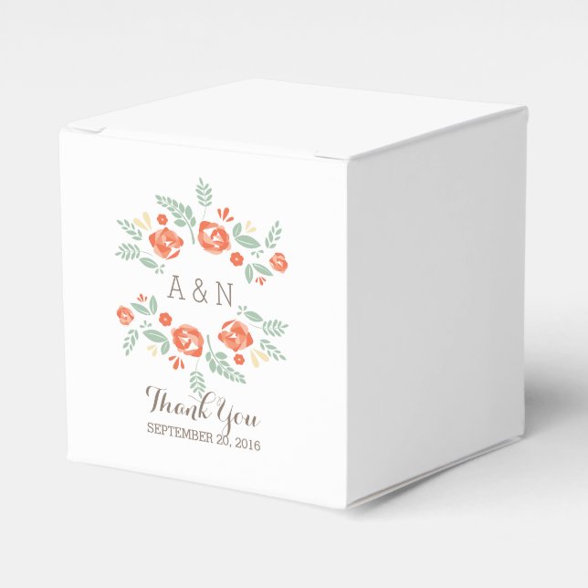 Ballotins de Monogramme Floral du pays orange (Verso)