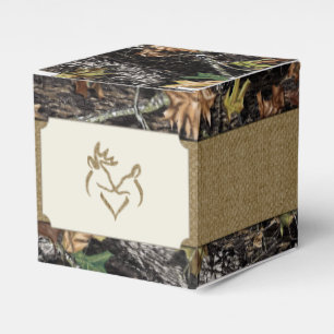 Ballotins Deer Burlap Chasse Camo Mariage Favor Boxes