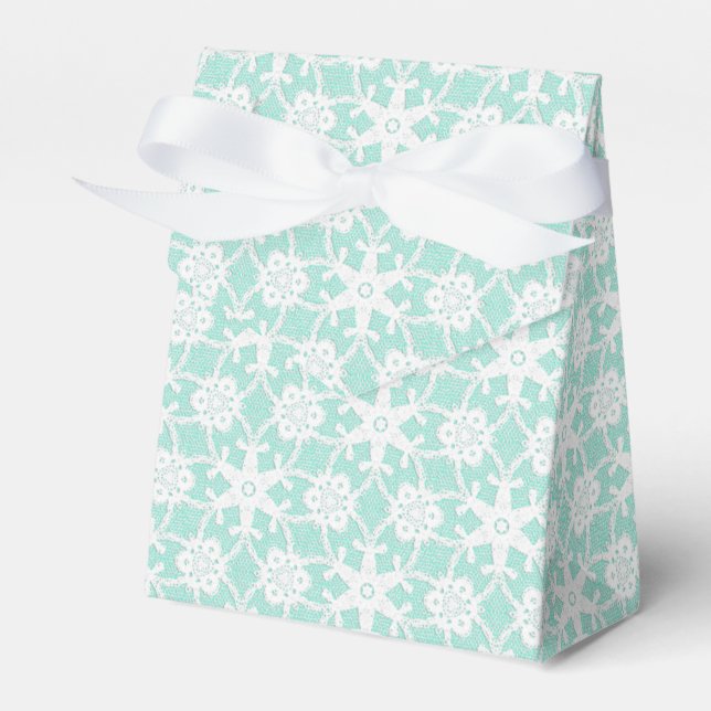 Ballotins Dentelle antique - blanc et bleu aqua (Verso)