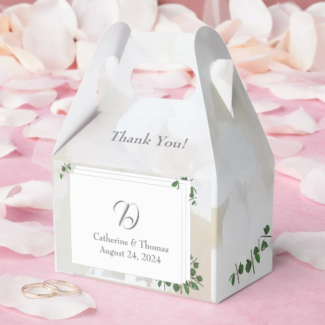 Ballotins Dentelle blanche et Feuille Rose Monogramme (Créateur téléchargé)