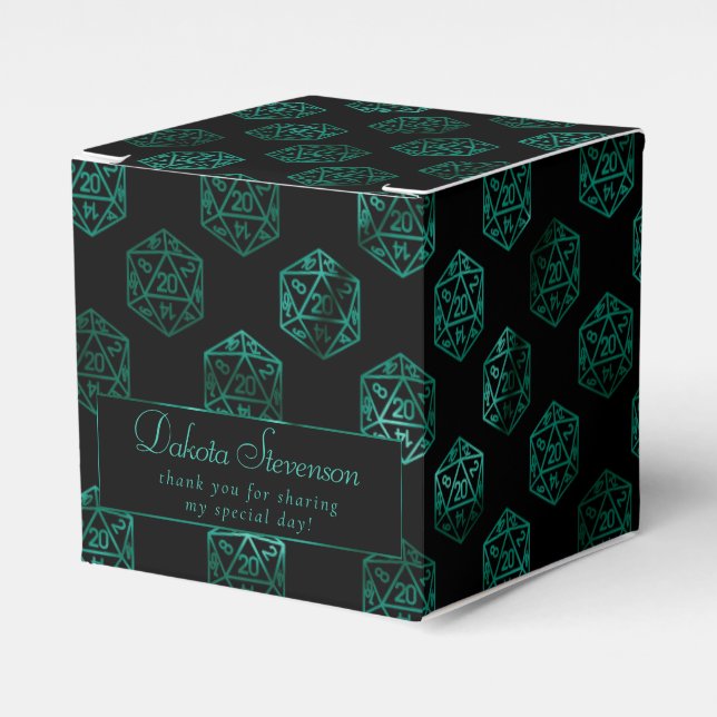 Ballotins Dés RPG | Joueur de rôle tableau vert turquoise pe (Verso)