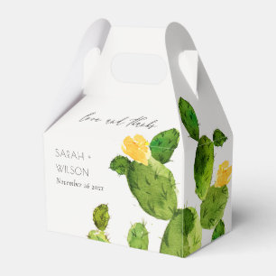 BALLOTINS DÉSERT D'EAU VERTE MONOGRAMME DE FLEURS CACTUS