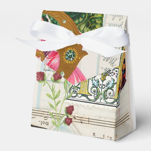 Ballotins Design Ephémère vintage avec Fleurs et Papillon (Verso)